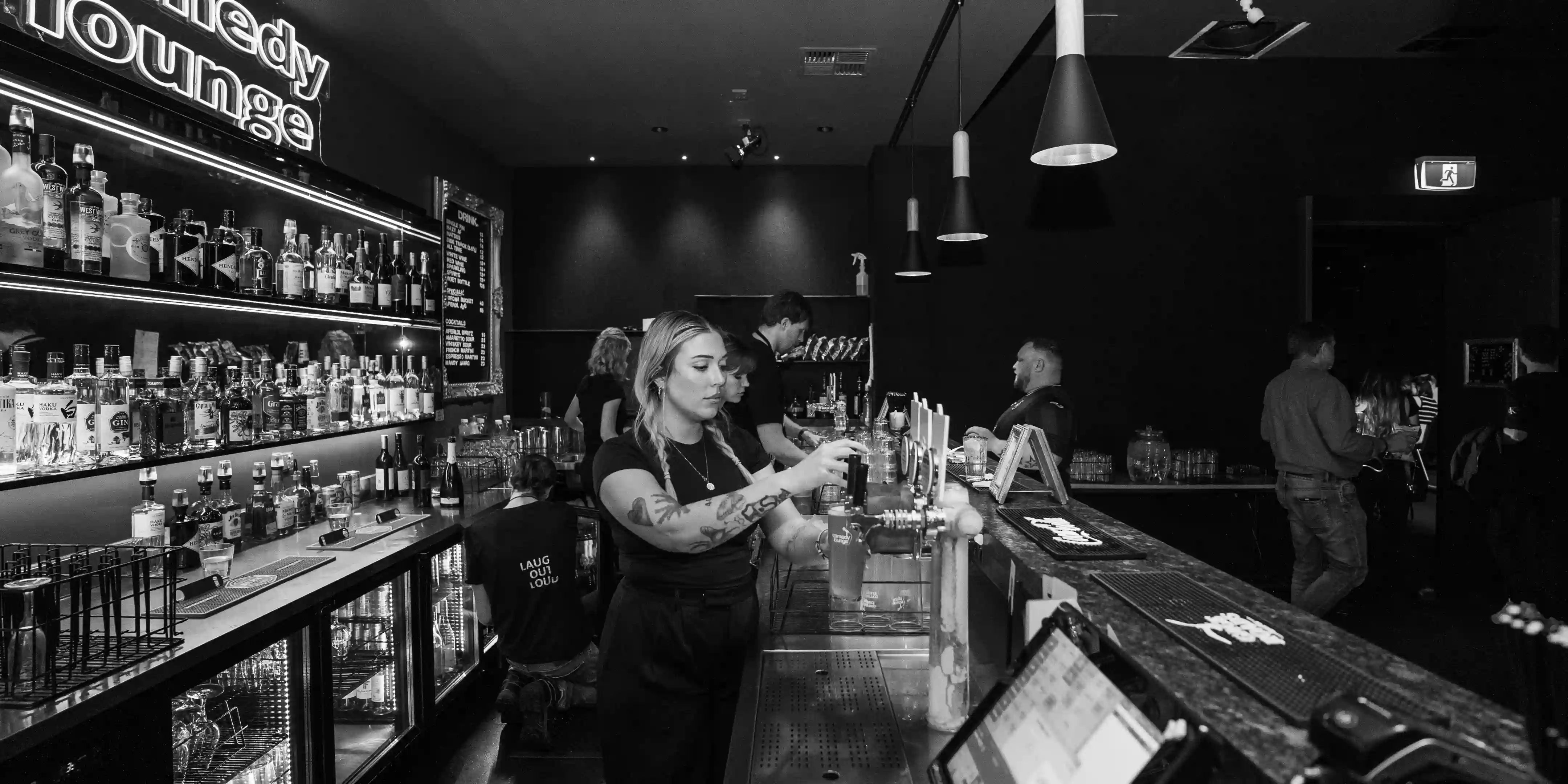 Bar and drinks at Comedy Lounge Perth City serving during comedy show