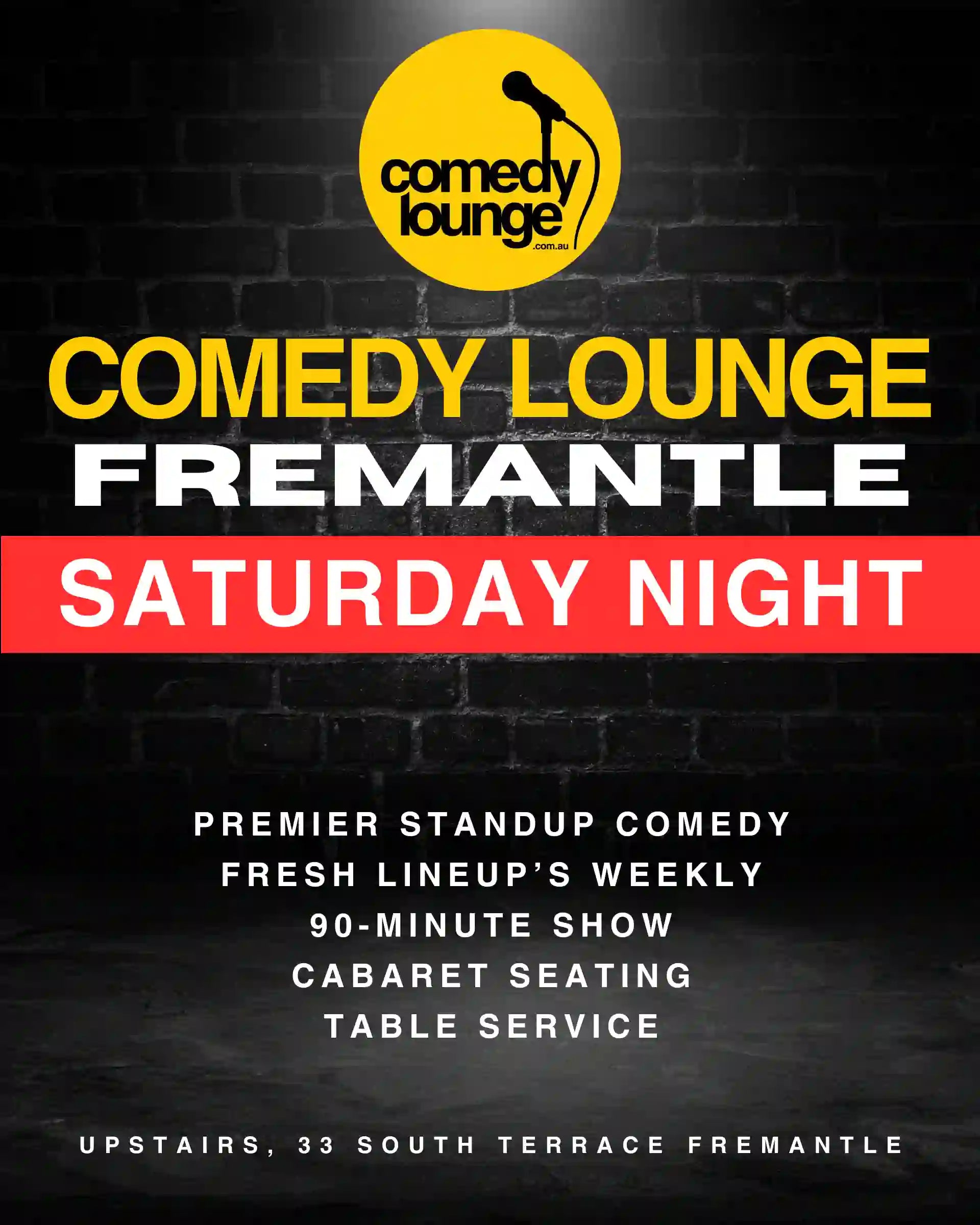 comedy lounge fremantle located at 33 south terrace fremantle featuring product hero image for saturday night live standup comedy every saturday